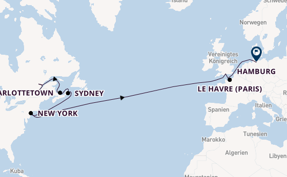 Transatlantik ab Québec, Kanada auf der Queen Mary 2