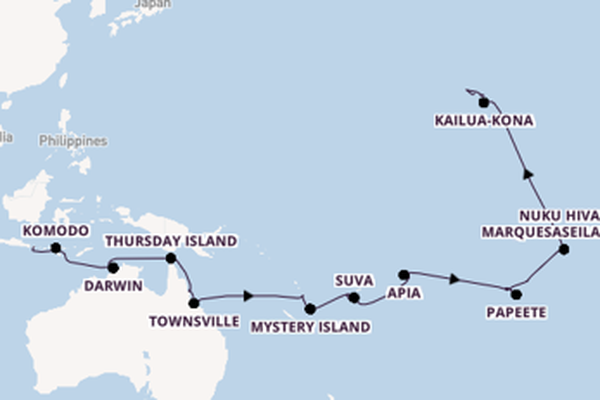 Cruise naar Honolulu via Port Vila