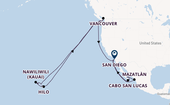 Polynesië vanaf Vancouver, Canada met de Koningsdam