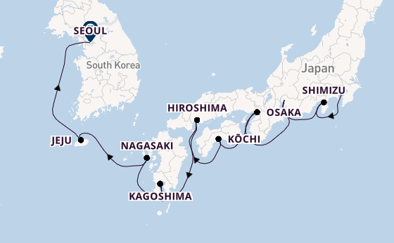 Japan from Tokyo, Japan with the Norwegian Jade