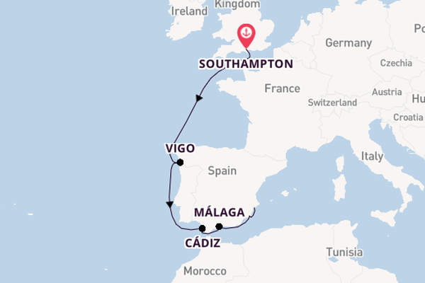 Western Mediterranean from Southampton, England with the Balmoral