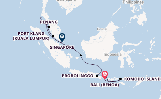 South East Asia from Bali (Benoa), Indonesia with the Seven Seas Explorer