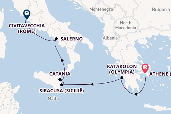 Middellandse Zee vanaf Athene (Piraeus), Griekenland met de Azamara Journey