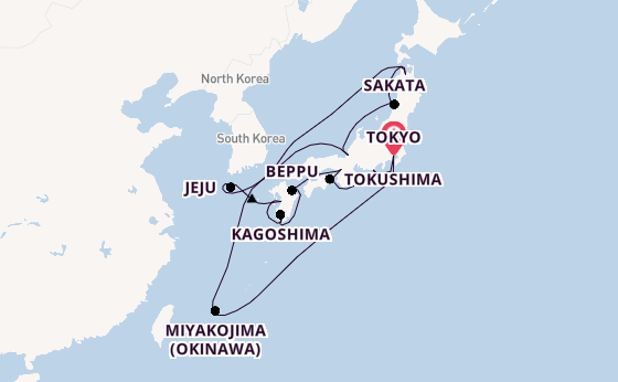 Japan from Tokyo, Japan with the Diamond Princess