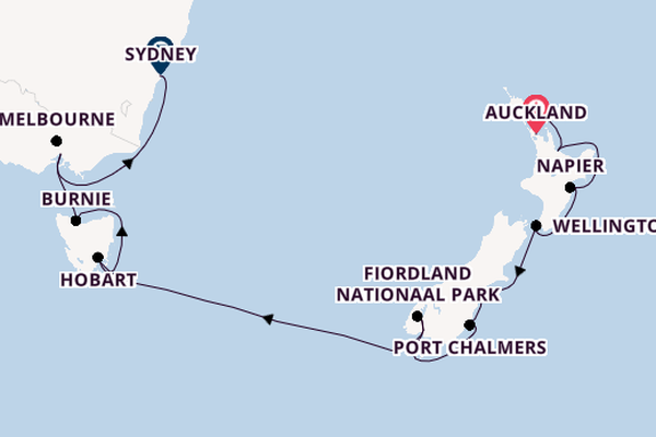 Australië en Nieuw-Zeeland vanaf Auckland, Nieuw-Zeeland met de Noordam