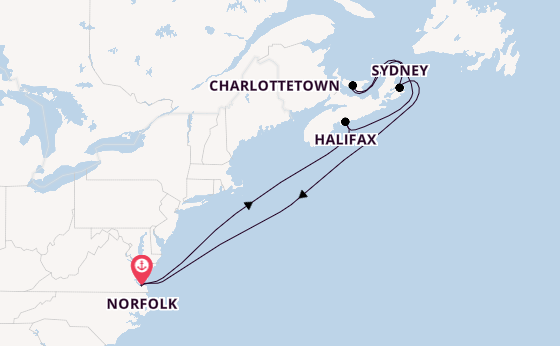 East Coast USA from Norfolk, Virginia, USA with the Carnival Freedom 