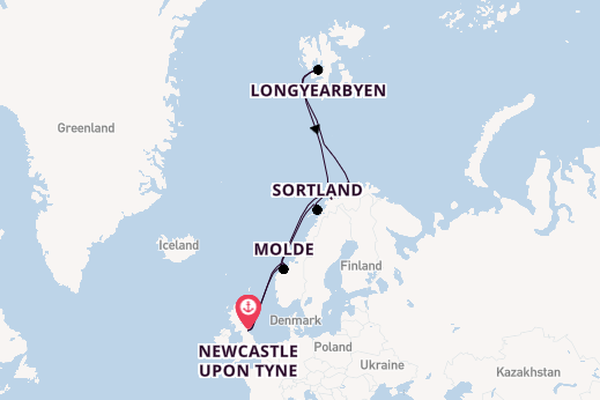 Norway from Newcastle upon Tyne, England with the Bolette