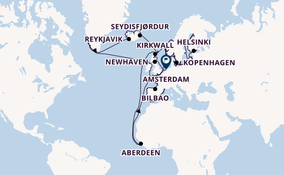Noorwegen vanaf Barcelona, Spanje met de Seven Seas Mariner