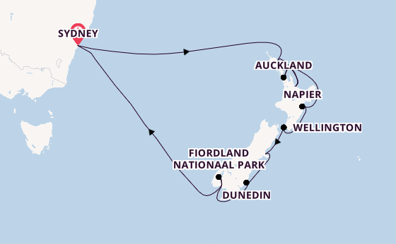 Nieuw Zeeland vanaf Sydney, Australië met de Royal Princess