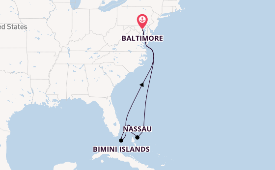 Caribbean from Baltimore, Maryland, USA with the Vision of the Seas