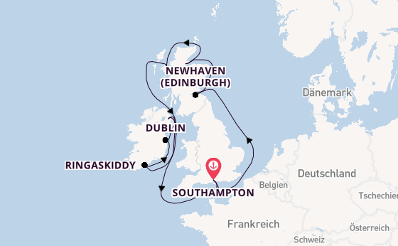 Vereinigtes Königreich ab Southampton, Großbritannien auf der Norwegian Star