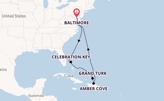 Caribbean vanaf Baltimore, Verenigde Staten met de Carnival Miracle