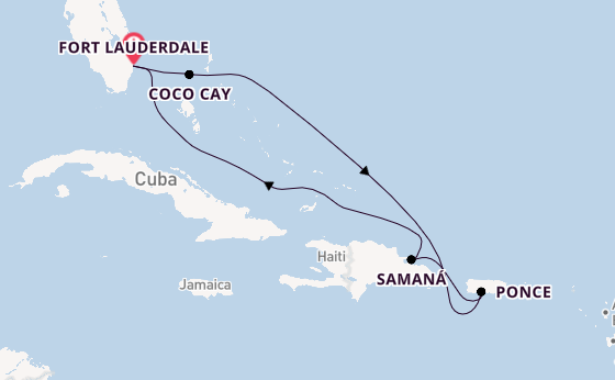 Caribbean vanaf Fort Lauderdale, Verenigde Staten met de Legend of the Seas