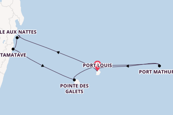 India and Indian Ocean from Port Louis, Mauritius with the Le Dumont-D'Urville