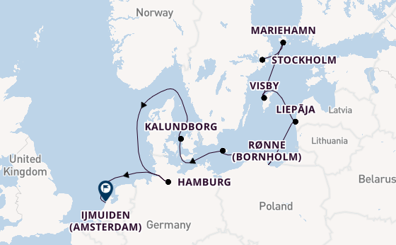 Europe from Stockholm, Sweden with the Aurelia
