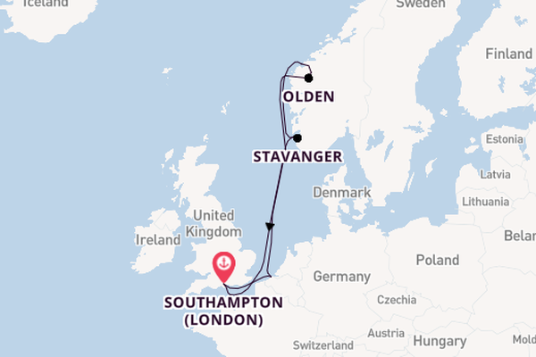 Norway from Southampton (London), England, United Kingdom with the Celebrity Apex