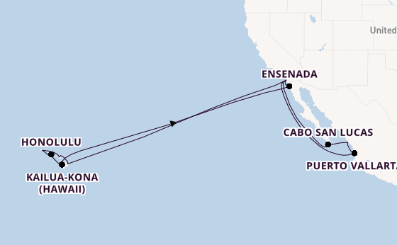 Hawaii from San Diego, California, USA with the Koningsdam