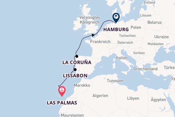 Portugal ab Las Palmas, Gran Canaria auf der Mein Schiff Relax