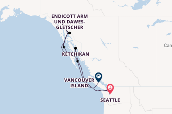 8 day cruise from Seattle to Vancouver Island