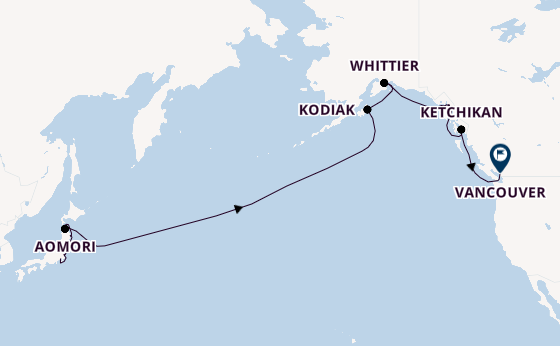 Transpazifik ab Tokio, Japan auf der Seven Seas Splendor