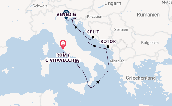 Mittelmeer ab Civitavecchia (Rom), Italien auf der Silver Ray