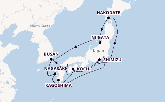 Japan vanaf Tokio, Japan met de Diamond Princess