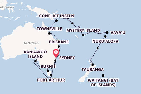 Australien und Neuseeland ab Sydney, Australien auf der Noordam