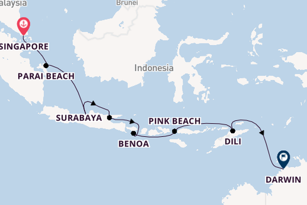 South East Asia from Singapore, Singapore with the Le Paul Gaugin