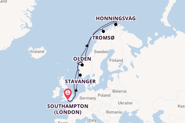 Norway from Southampton, England with the Celebrity Apex