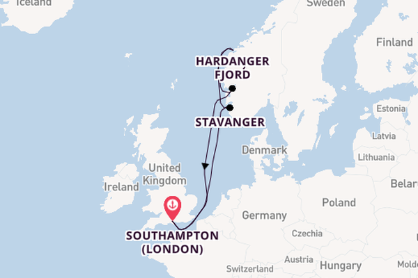 Norway from Southampton, England with the Queen Mary 2