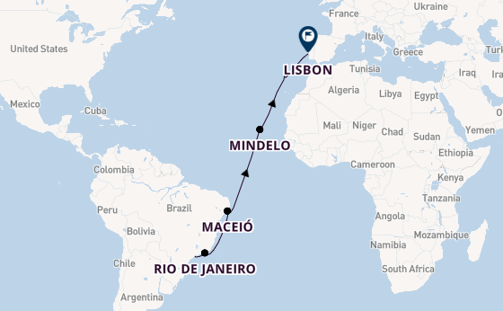 Transatlantic from Santos, Brazil with the MSC Seaview