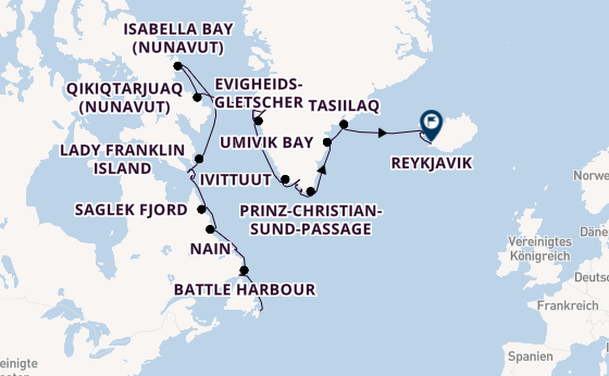 Transatlantik ab St. John's (Newfoundland and Labrador), Kanada auf der Seabourn Venture
