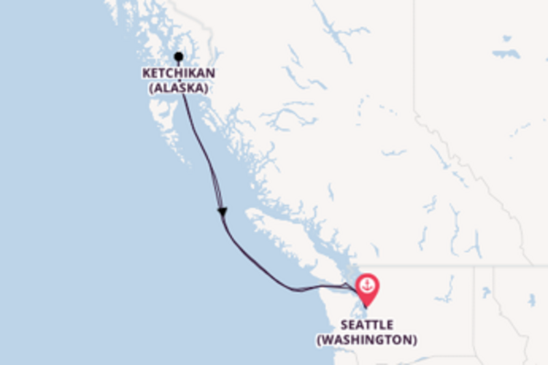 6 jours pour découvrir Ketchikan (Alaska) à bord du beateau Norwegian Sun