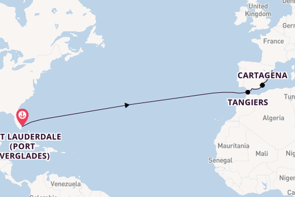 Transatlantic from Fort Lauderdale (Port Everglades), Florida, USA with the Oosterdam