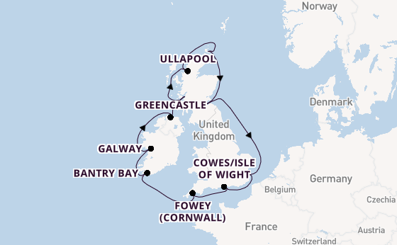 British Isles from London, England, United Kingdom with the Seabourn Quest