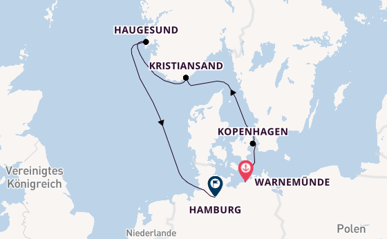 Norwegen ab Warnemünde auf AIDAmar