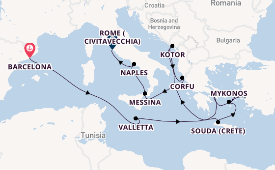 Mediterranean from Barcelona, Spain with the Oosterdam