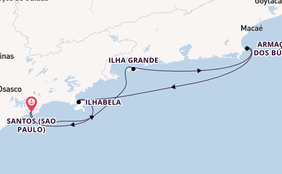 Brasilien ab Santos (Sao Paulo), Brasilien auf der MSC Divina