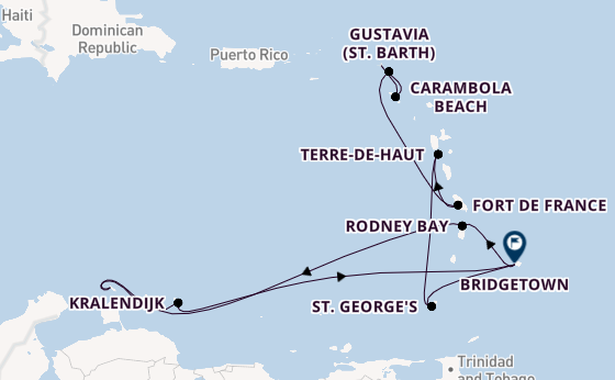 Southern Caribbean from Philipsburg, Saint Martin, Netherlands Antilles with the Seabourn Ovation 