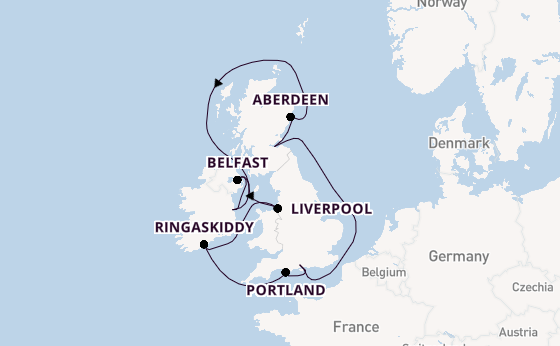Verenigd Koninkrijk vanaf Southampton (Londen), Engeland met de Norwegian Star