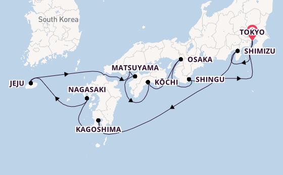Japan from Tokyo, Japan with the Seabourn Encore