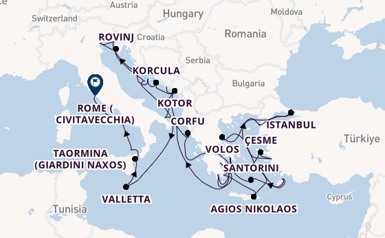 Eastern Mediterranean from Dubrovnik, Croatia with the Seabourn Ovation 