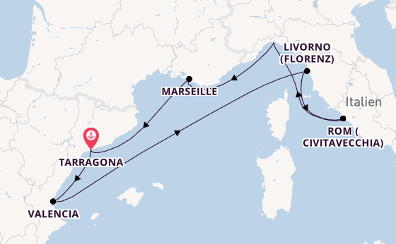 Westliches Mittelmeer ab Tarragona, Spanien auf der MSC Orchestra 