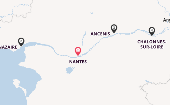 Loire ab Nantes, Frankreich auf der MS Loire Princesse (CroisiEurope)