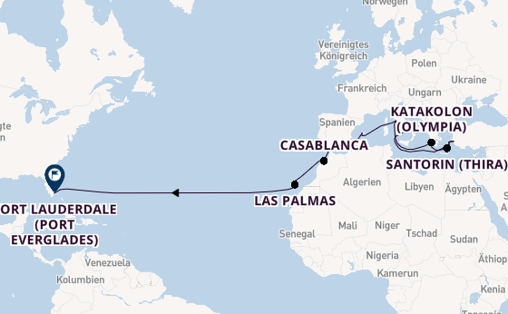 Transatlantik ab Civitavecchia (Rom), Italien auf der Enchanted Princess