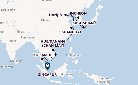 Ostasien ab Tokio, Japan auf der Azamara Pursuit