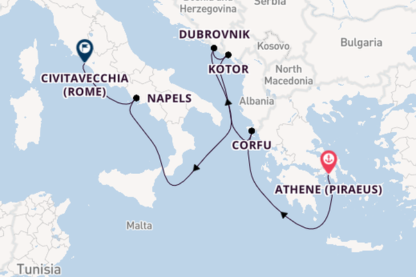 Middellandse Zee vanaf Athene (Piraeus), Griekenland met de Nieuw Statendam