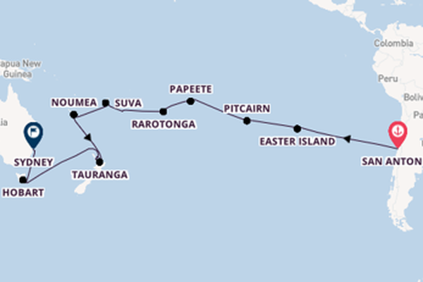 Transpacific from San Antonio, Chile with the Costa Deliziosa