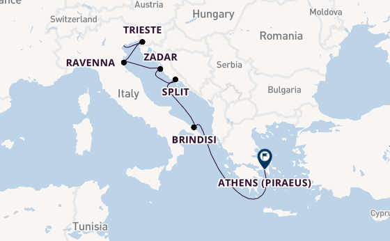 Mediterranean Sea from Venice, Italy with the Silver Ray