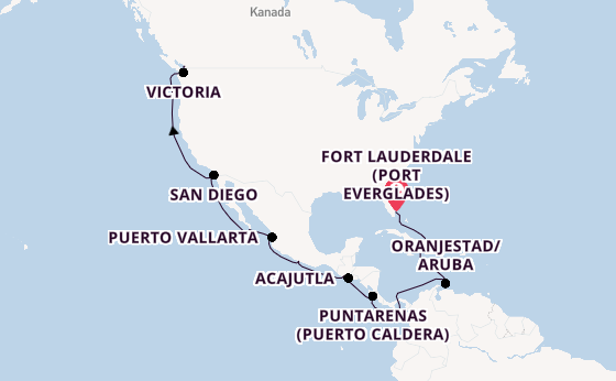 Mexikanische Riviera ab Fort Lauderdale (Port Everglades), USA auf der Nieuw Amsterdam